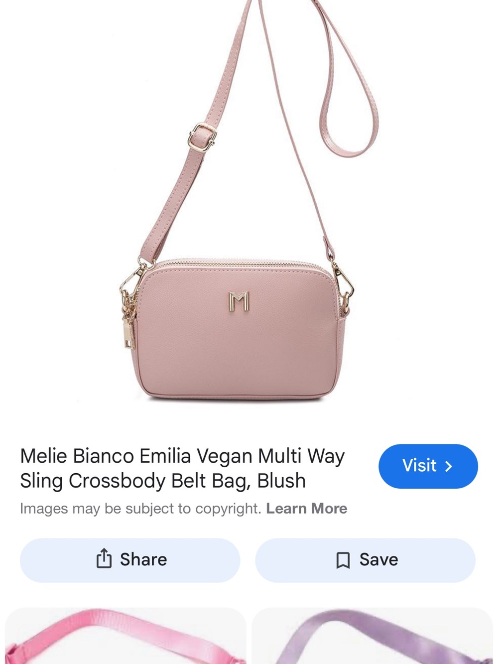 Melie Bianco Pink Vegan Crossbody Purse